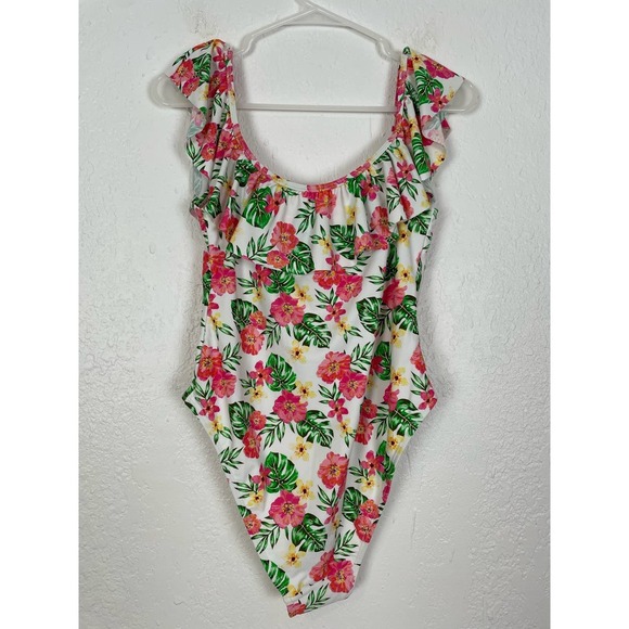 Cabana Del Sol Floral Off Shoulder One Piece Swimsuit NWOT Size Large - Picture 2 of 4